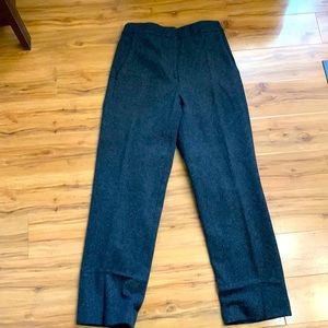 JCrew Mario Bellucci gray wool trousers with hidden back elastic waist
